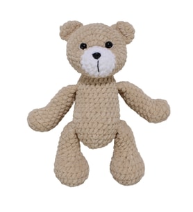 Amigurumi Bej Renk Kadife Ayıcık Oyuncak (Standart)