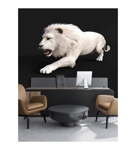 Dreamwall 3D Beyaz Kaplan Desenli Isı Ve Ses Yalıtımlı Sağlıklı Tekstil Duvar Kağıdı (Siyah & Beyaz)