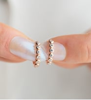 925 Ayar Gümüş Rose Kaplama Taşlı 10 Mm Halka Küpe