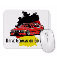 Bmw Drive german or go home Stanced out E36 Red Mouse Pad