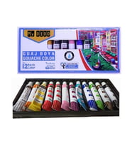 Guaj Boya 12 Renk x 9 Ml Su Bazlı Tüp 1 Paket Mydido Guaj Boya 12 li (Karışık)