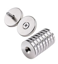 50 Adet 25x10/5x5,5 Mm Neodyum Mıknatıs Havşa Delikli Magnet Vida Atılabilir N35 Nikel Paslanmaz