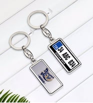 BK Gift Kişiye Özel Plakalı Dünyanın En İyi Babası Tasarımlı Çift Taraflı Metal Krom Anahtarlık-2