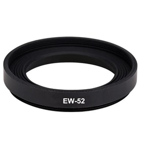 Ayex EW-52 Metal Parasoley – Canon RF 35mm F1.8 MACRO IS STM ile Uyumlu  Vidalı Alüminyum Lens Hood (Siyah)