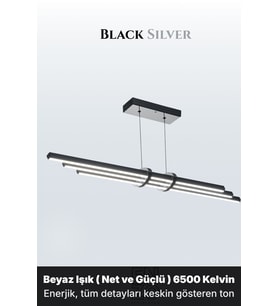 Cosmo Silver Lineer LED Sarkıt Avize – Kumandalı Dim Edilebilir – Aşağı Işık