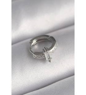 316L Çelik Gümüş Renk Zirkon Taşlı Tragus Piercing 5886 - HPSBYI5224-3392