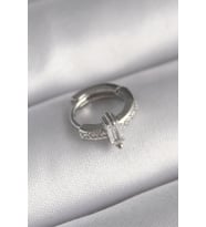 316L Çelik Gümüş Renk Zirkon Taşlı Tragus Piercing 5886 - HPSBYI5224-3392