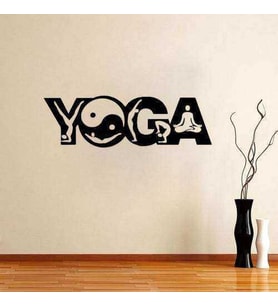 Meditasyon Yin Yang Yoga Silüeti Duvar Sticker, Çıkartma