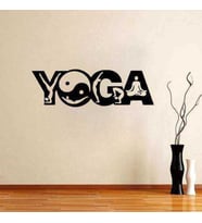 Meditasyon Yin Yang Yoga Silüeti Duvar Sticker, Çıkartma