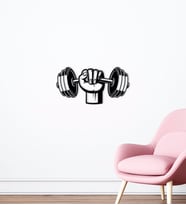 BK Home GYM Tasarımlı Ahşap Duvar Süsü-10 (Siyah)