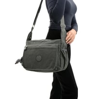 Çapraz Askılı Ultra Hafif Çok Cepli Bayan Omuz Çantası Gri(Model: 571-6B)