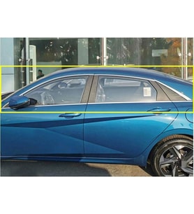 Hyundai Elantra Cam Çıtası Çerçevesi 12 parça Kromu Nikelajı 2021 sonrası