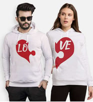 Tshirthane Puzzle Kalp Lo Ve Sevgili Kombinleri Kapüşonlu Kombini (Tek Ürün Fiyatıdır.)
