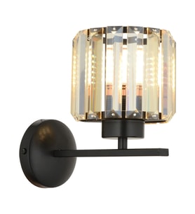 AVONNI AP-65244-1BSY Siyah Boyalı Aplik E27 Metal Kristal 20x27cm