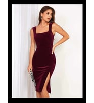 Geniş askılı kare yaka (Bordo)