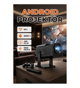 HCS350pro Android 11 Full HD 1080P Taşınabilir Projektör – WiFi6 ve Bluetooth 5.4 Destekli