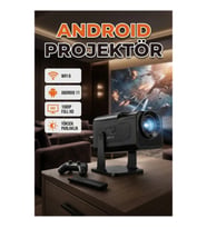 HCS350pro Android 11 Full HD 1080P Taşınabilir Projektör – WiFi6 ve Bluetooth 5.4 Destekli