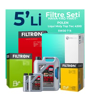 Filtron Nissan Navara 2.5 Dizel Filtre Bakım Seti Liqui Moly Motor Yağlı (2006-2015) 5 Li