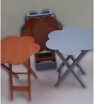 Zigon Çanta 9109 Sehpa Papatya Model Ahşap MDF Ceviz ve Gri Renk Uyum El Yapımı