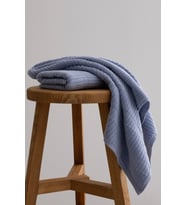Koza Home Ivory Mavi Bordürlü Mikro Fiber %100 Pamuk 2Li Banyo Havlusu Seti 50 X 90 - 70 X 140 1106A