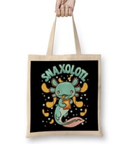 Cute & Funny Snaxolotl Adorable Snacking Axolotl Bez Çanta Uzun Saplı