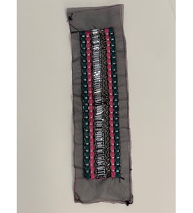 25X6  CM TAŞLI BONCUKLU TASARIM KIYAFET YAKA AKSESUARI APLİK DİKİŞ