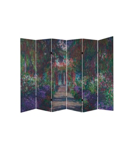 Claude Monet 6 Kanatlı Oda Bölücü Çift Taraflı Kanvas Paravan