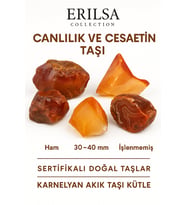 Sertifikalı Ham İşlenmemiş Karnelyan Akik Taşı Kütle – El Taşı  Yaşam Enerjisi ve Cesaret Veren Doğal Güç (Çok Renkli)