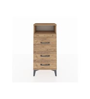 Arges Komodin Tek Raflı 3 Çekmeceli 44x30x96 Çam-Çam