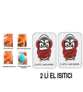 2 ADET ATKILI PENGUEN CEP SOBASI,EL ISITICI,SICAK SU TORBASI PVC  10x9,5cm