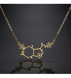 Çiçek Detaylı Seratonin Model Gümüş Özel Tasarım Kadın Kolye