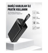 Mey İthalat® 50.000 mAh Kapasiteli Powerbank – Hızlı Şarj Destekli, 4 USB Portlu, LED Işıklı Taşınab