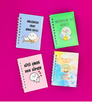 Mini 4'lü Mottolu Spiralli Defter
