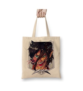 Attack On Titan Arin Bez Çanta Uzun Saplı Alışveriş Çantası Plaj Çantası (Beyaz)