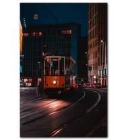 Cakatablo  Gece Işıkları ve Nostaljik Tramvay MDF Tablo