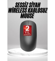 Siyah Kablosuz Mouse Wireless Mouse Minimal Tasarım