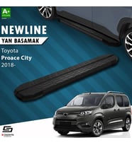 S-Dizayn Toyota Proace City Uzun Şase NewLine Siyah Yan Basamak 213 Cm 2018 Üzeri A+ Kalite