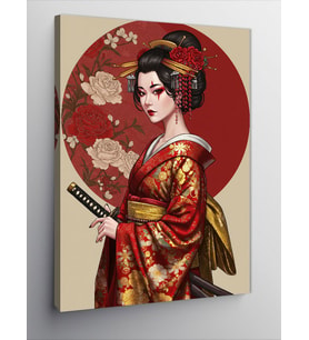 Kanvas Tablo Geleneksel Japon Kadın