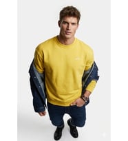Erkek Bisiklet Yaka Sarı Sweatshirt