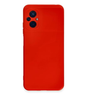 Poco M5 Kılıf Nano içi Kadife Silikon - Kırmızı