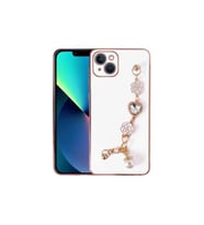 Apple iPhone 13 Uyumlu Kılıf El Tutamaçlı Kamera Korumalı Zore Taka Silikon Kapak (Beyaz)