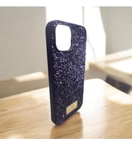 iPhone 13/14  Parlak Lüx Simli İç Kısmı kadife kumaşlı Telefon Kılıfı (Mor)