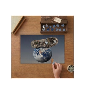 Çevre Kirliliği - Dünya Tasarımı 240 parça Ahşap Puzzle Ahşap Kutuda MP08509