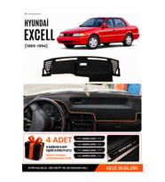HYUNDAİ EXCEL (1989-1994) Uyumlu Torpido Örtüsü Torpido Kılıfı - Siyah Kahverengi