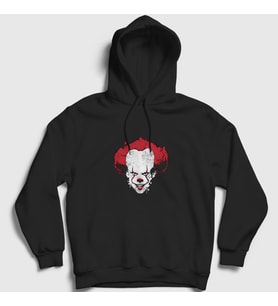 Presmono Unisex Siyah Pennywise Stephen King It Kapüşonlu Sweatshirt 372507tt