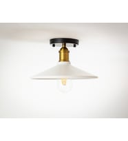 RİOLİGHT RETRO16,RUSTİK MUTFAK,ODA,KOLİDOR İÇİN TEKLİ METAL SARKIT PLOFONYER AVİZE ÇAP:28CM (Beyaz)