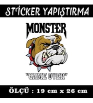 monster bulldog oyun bitti etiket sticker - 1 adet çıkartma araba motosiklet kask atv tablet pc buzdolabı otomobil bilgisayar uyumlu