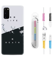 Samsung A02S A03S A10 A12 A13 A21S A22 Kılıf Kablo Koruma Spiral Silikon Life and Death 1339