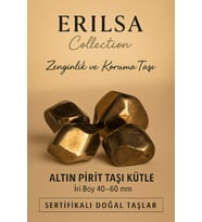 Sertifikalı İri Boy Altın Pirit Taşı Kütle 40–60 mm – Zenginlik Bereket ve Koruma Taşı (Çok Renkli)