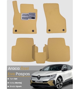 RENAULT MEGANE E-TECH ELEKTRİKLİ (2022-2025) Uyumlu EVA Paspas Tam Set–Oto Paspas,Araca Özel